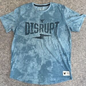 Under Armour Project Rock Shirt Mens XXL Blue Disrupt Graphic HeatGear Tee